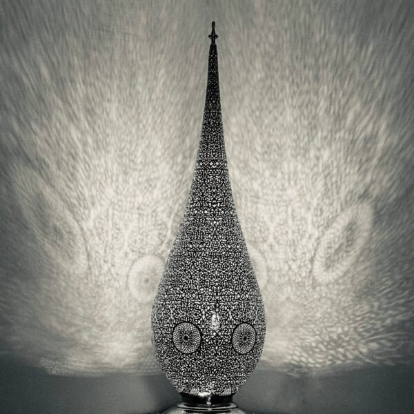 Moroccan floor lamp, Silver brass standing lamp, standing lamp, Moroccan lighting,floor light, Art Deco light